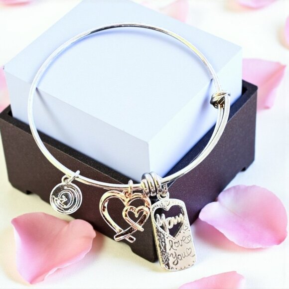 Love This Life Jewelry - Love This Life “Mom” Silver adjustable two tone bracelet NWOT